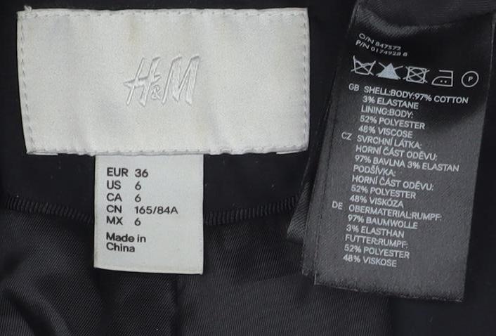 H&M Women's Black Suit Jacket Size 8 Regular Blazer