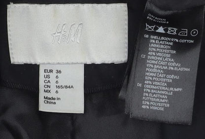 H&M Women's Black Suit Jacket Size 8 Regular Blazer