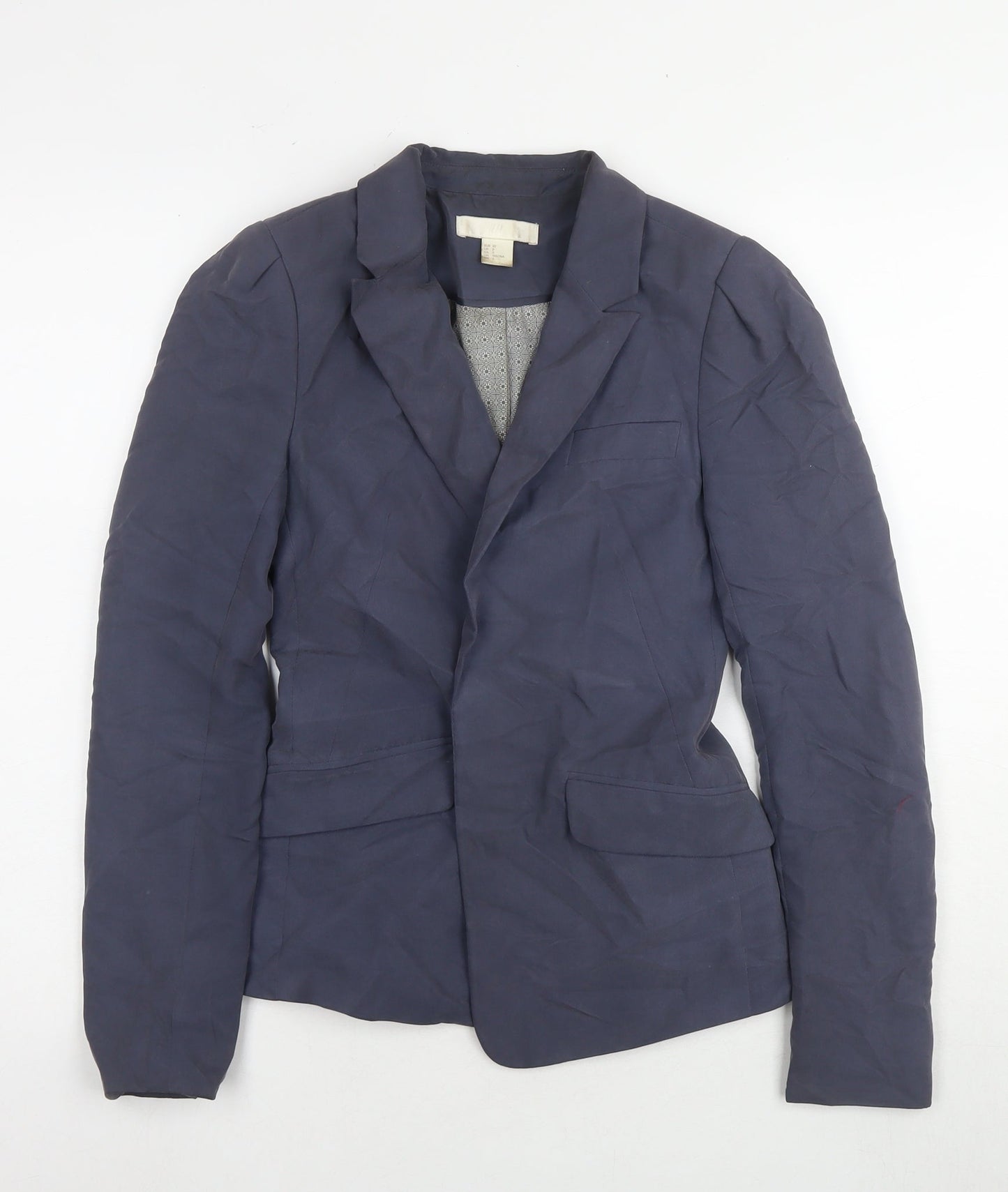 Womens UK Size 4 H&M Blue Basic Jacket