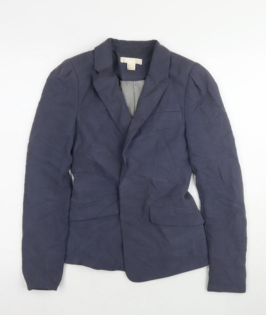 Womens UK Size 4 H&M Blue Basic Jacket