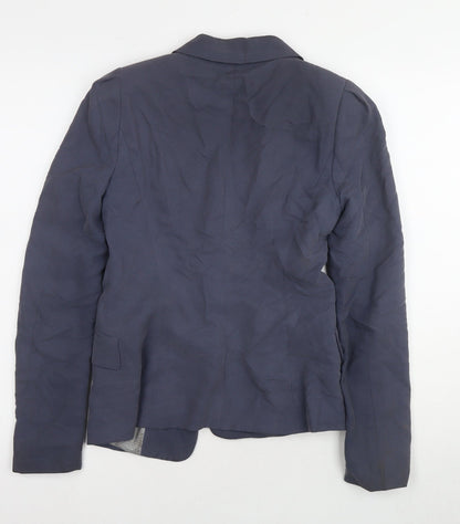 Womens UK Size 4 H&M Blue Basic Jacket