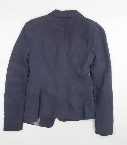 Womens UK Size 4 H&M Blue Basic Jacket