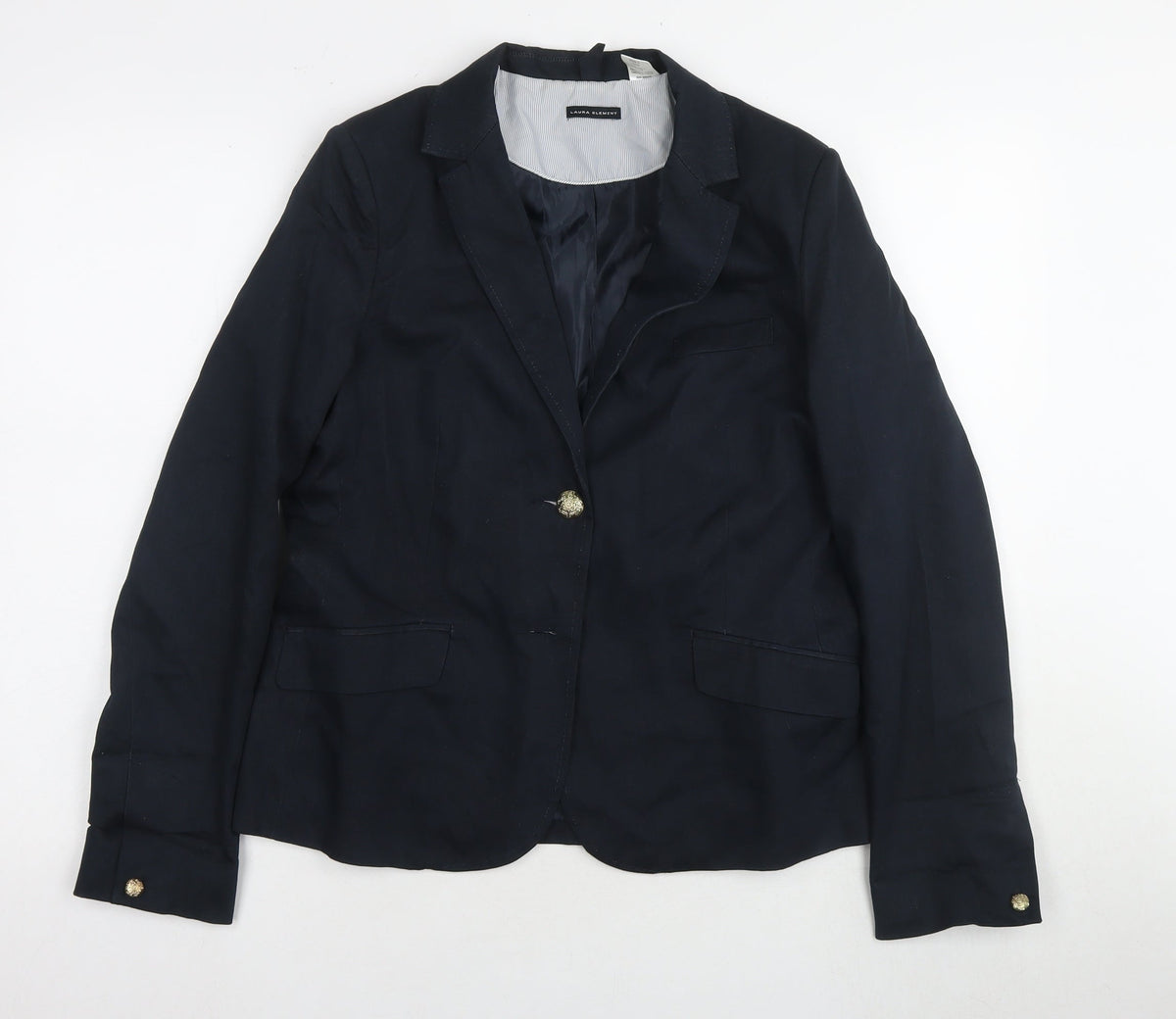 Laura Clement Women's Black Blazer UK 12 Lined