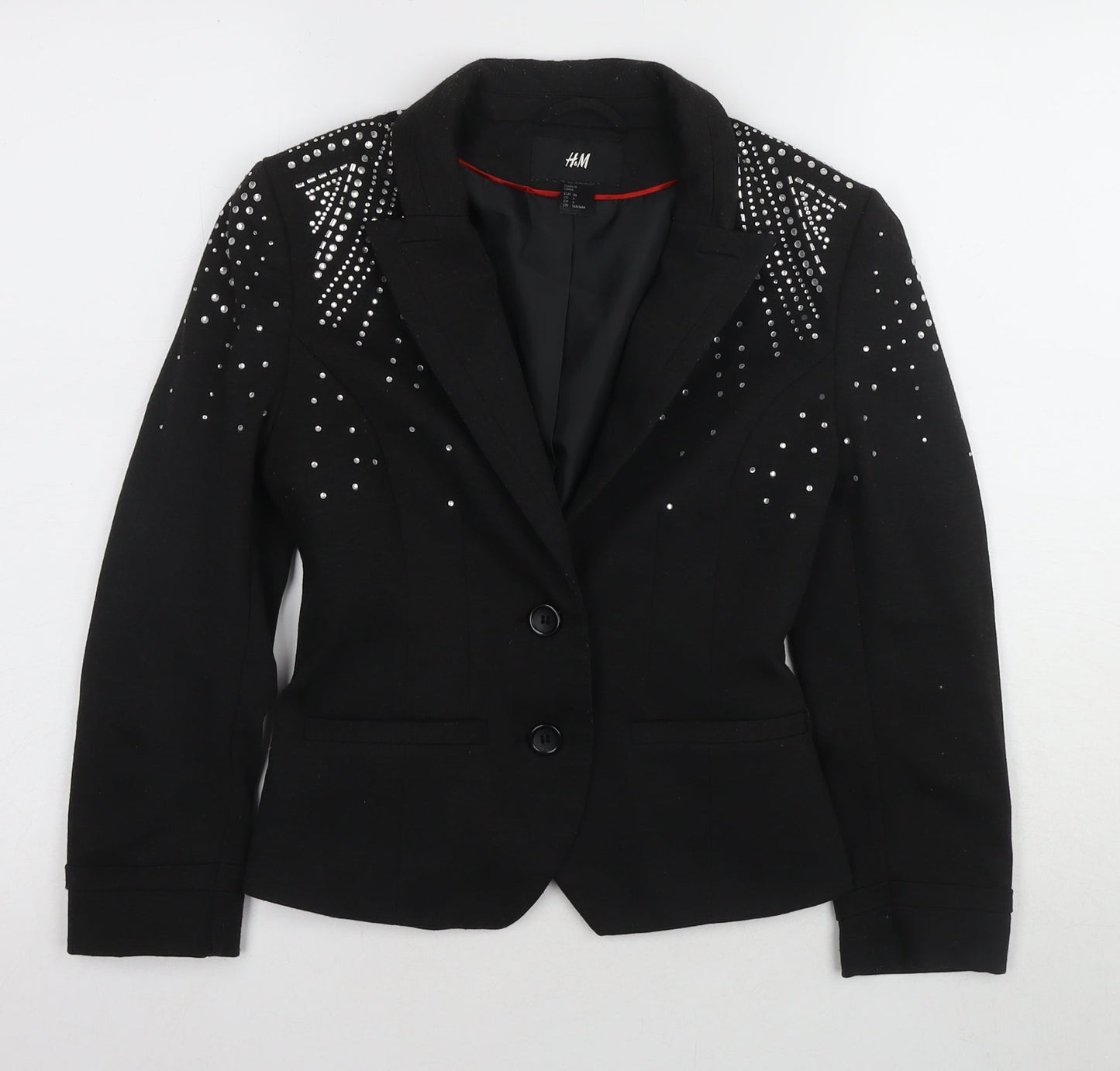 Womens UK Size 8 H&M Black Basic Jacket