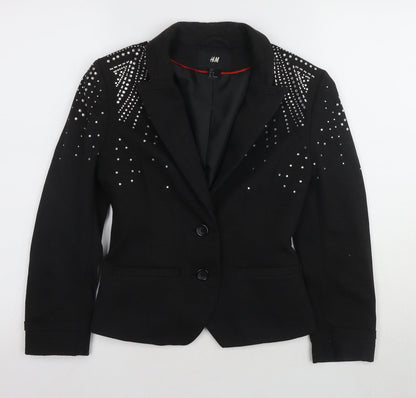 Womens UK Size 8 H&M Black Basic Jacket