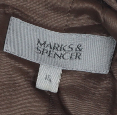 Womens UK Size 16 Marks and Spencer Brown Basic Jacket