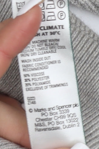 Unisex Adults UK Size S Marks and Spencer Grey Full Zip Hoodie