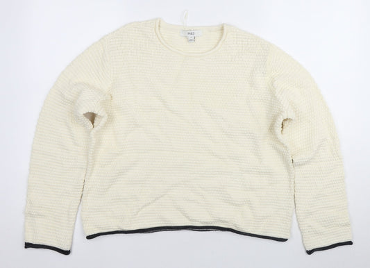 Womens UK Size M Marks and Spencer Ivory Pullover Jumper