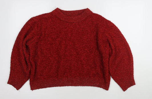 Womens UK Size 12 H&M Red Pullover Jumper