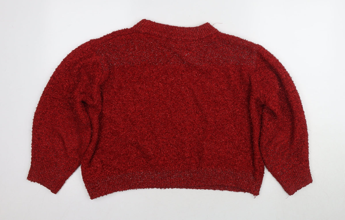 Womens UK Size 12 H&M Red Pullover Jumper