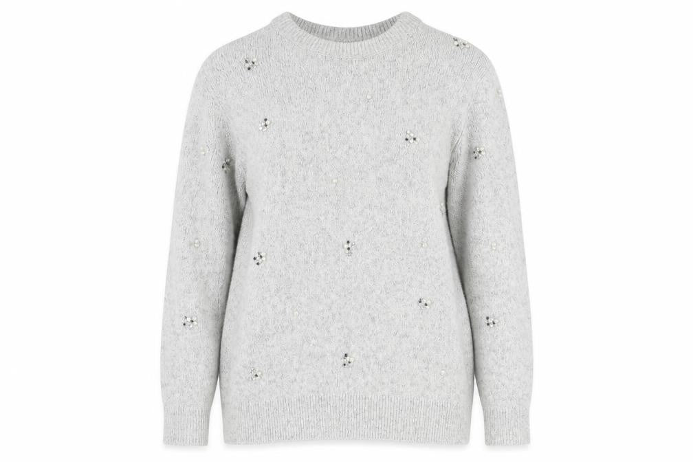 Marks and Spencer Women's Grey Crew Neck Pullover 14