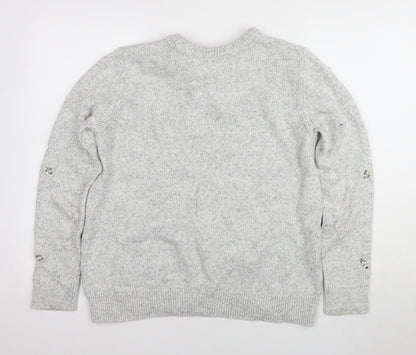 Marks and Spencer Women's Grey Crew Neck Pullover 14