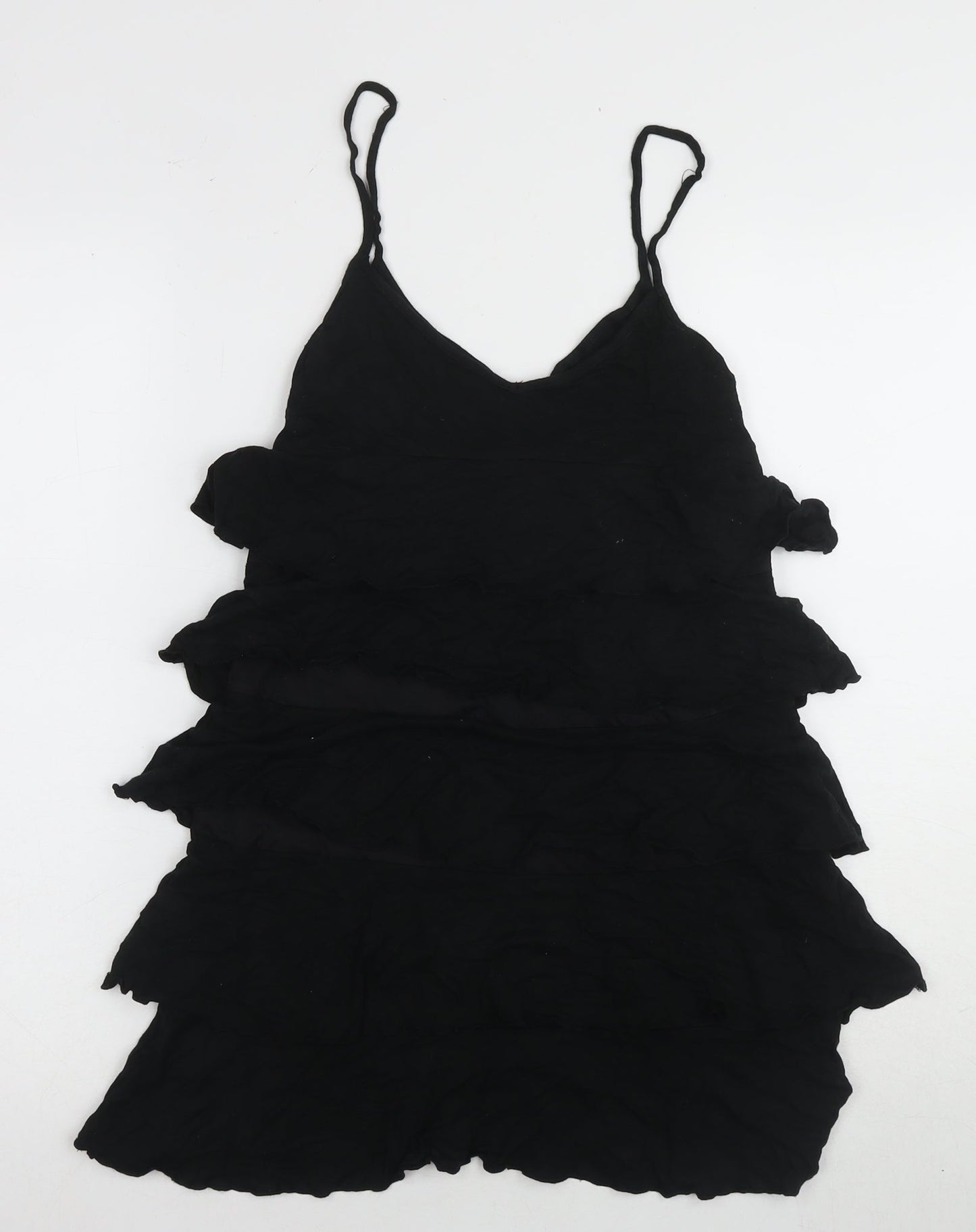 Dorothy Perkins Women's Black V-Neck Layered Dress Size 8