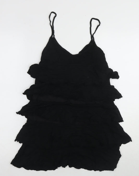 Dorothy Perkins Women's Black V-Neck Layered Dress Size 8