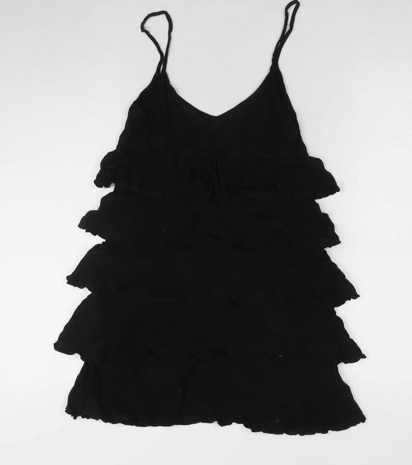 Dorothy Perkins Women's Black V-Neck Layered Dress Size 8