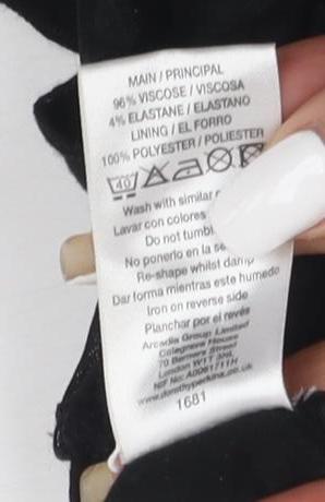 Dorothy Perkins Women's Black V-Neck Layered Dress Size 8