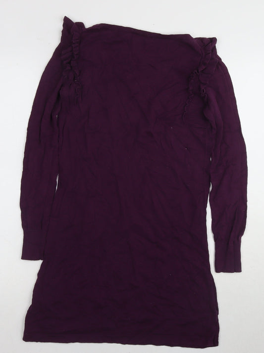 Oasis Women's Purple Long Sleeve Dress Size S
