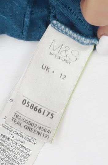Womens UK Size 12 Marks and Spencer Green  Top