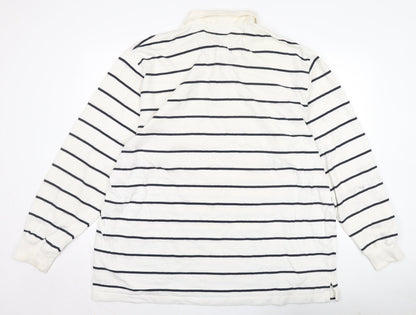 Polo Sport Men's White Striped Polo Shirt XXL