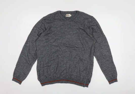 Lee Cooper Men's Grey V-Neck Pullover in XL