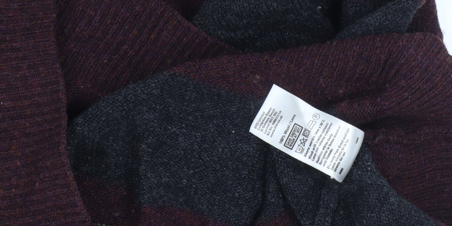 Atlantic Bay Men's Multicoloured Striped Pullover Jumper M