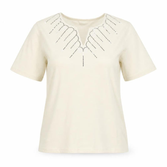 Womens UK Size 14 Damart Ivory Basic T-Shirt