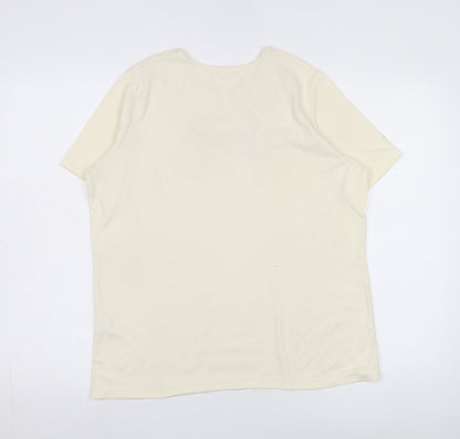 Damart Women’s Ivory Embroidered Sequin T-Shirt – Size 14