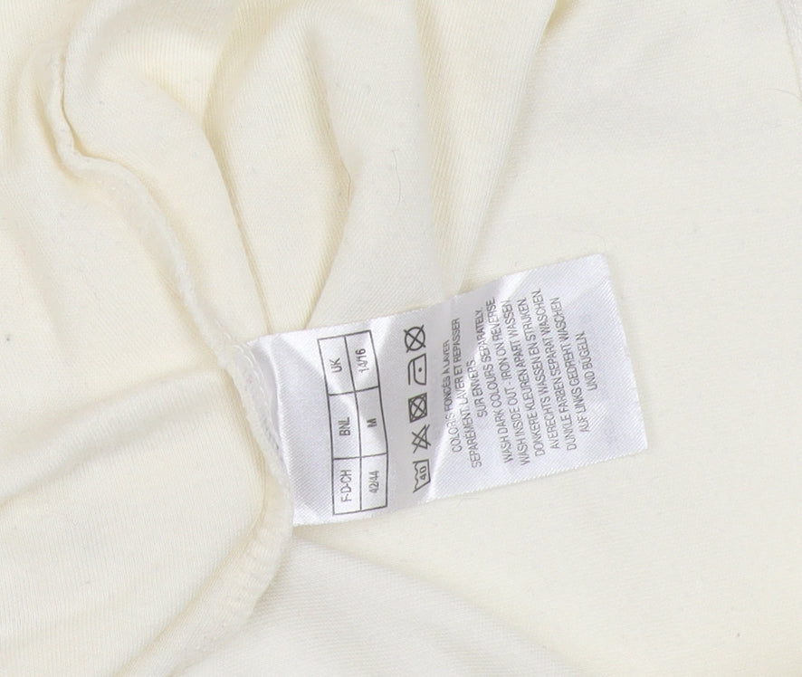 Damart Women’s Ivory Embroidered Sequin T-Shirt – Size 14