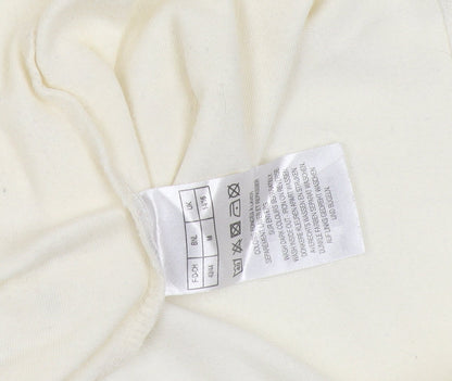 Damart Women’s Ivory Embroidered Sequin T-Shirt – Size 14