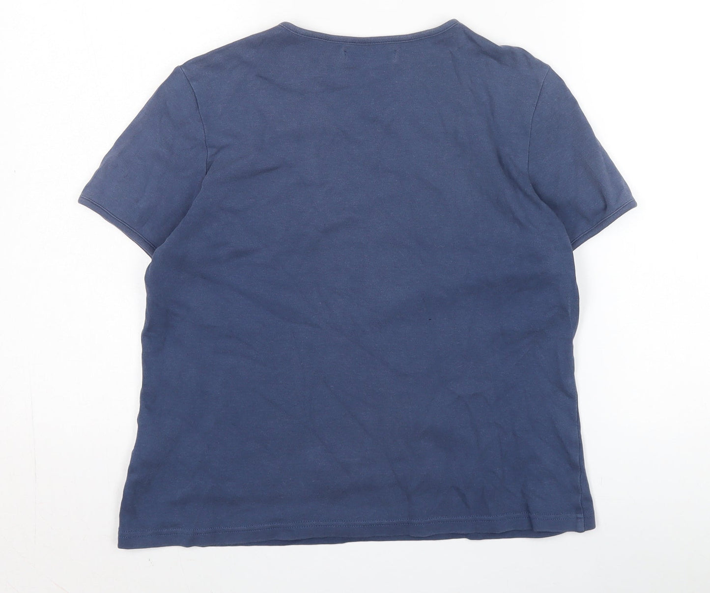 Womens UK Size 12 Hawkshead Blue Basic T-Shirt