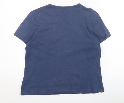 Womens UK Size 12 Hawkshead Blue Basic T-Shirt