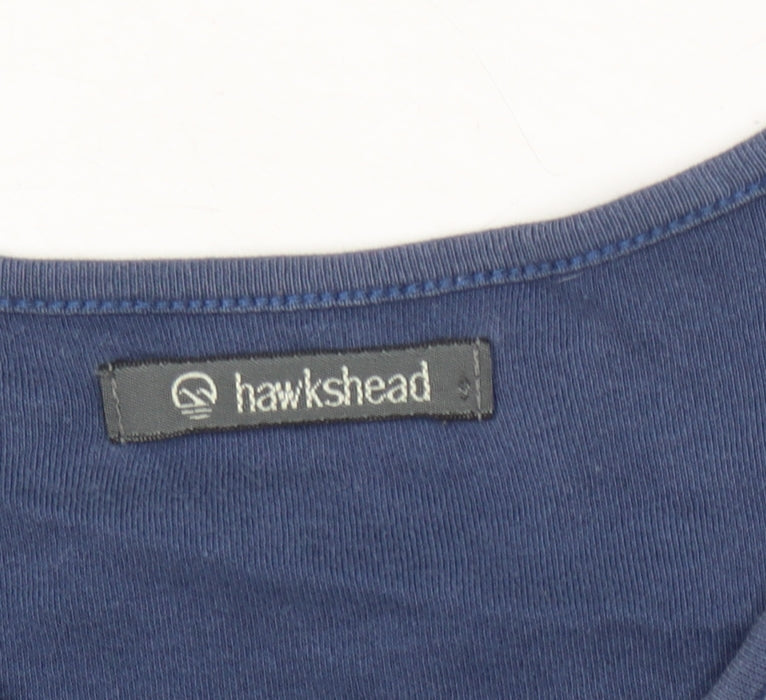 Womens UK Size 12 Hawkshead Blue Basic T-Shirt
