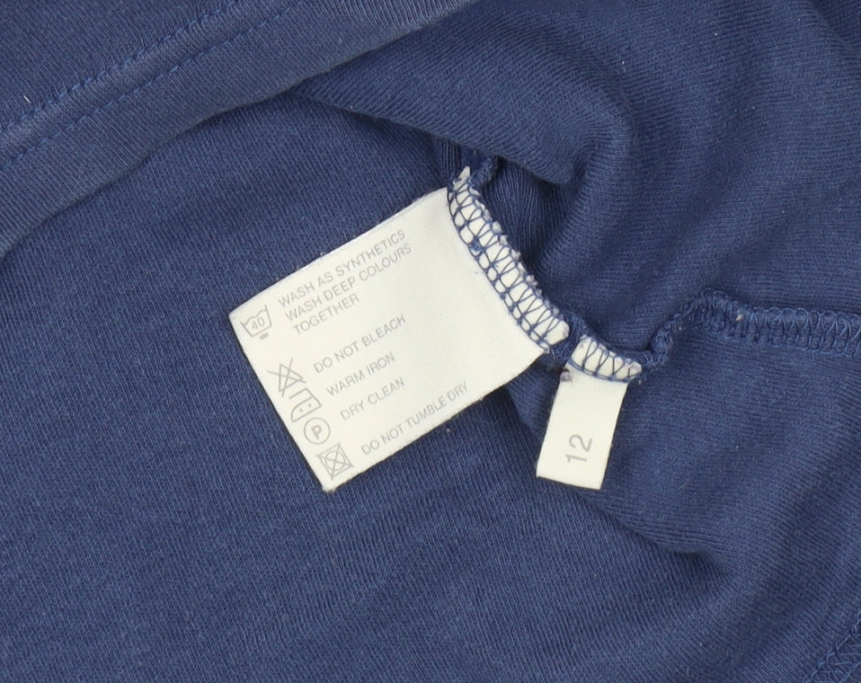 Womens UK Size 12 Hawkshead Blue Basic T-Shirt