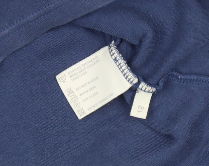 Womens UK Size 12 Hawkshead Blue Basic T-Shirt