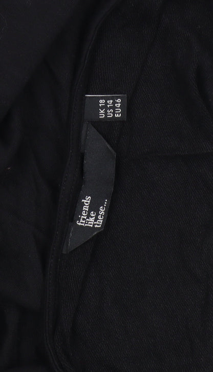 Womens UK Size UK 18 friends like these Black Basic T-Shirt