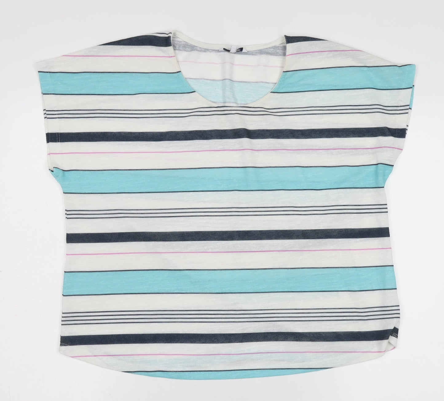 Womens UK Size 22 DASH Multicoloured Basic T-Shirt