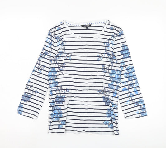 Maine Women's Stripe Floral Long Sleeve T-Shirt