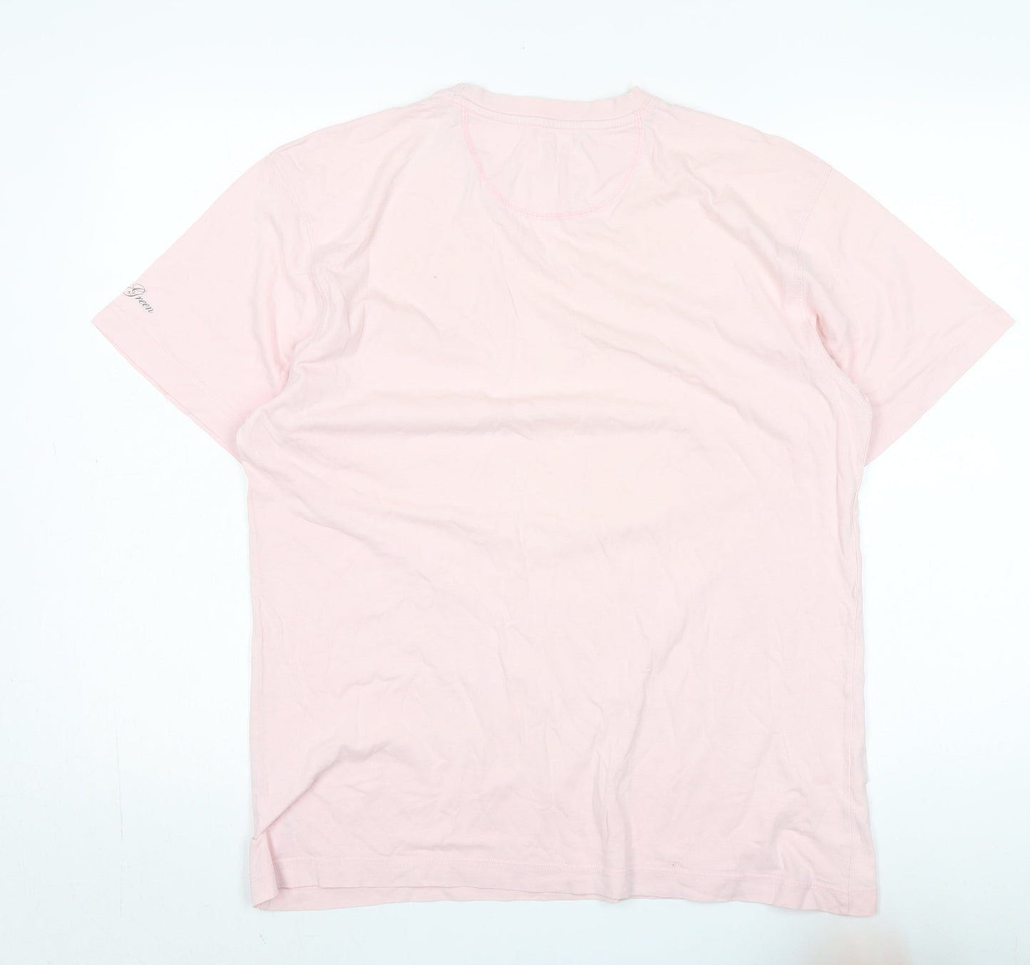 Unisex Adults UK Size M Racing Green Pink Basic T-Shirt