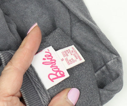 Barbie Grey Long Sleeve Cropped Women's T-Shirt - Size S