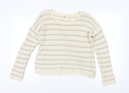 Womens UK Size L Hollister Beige Pullover Jumper