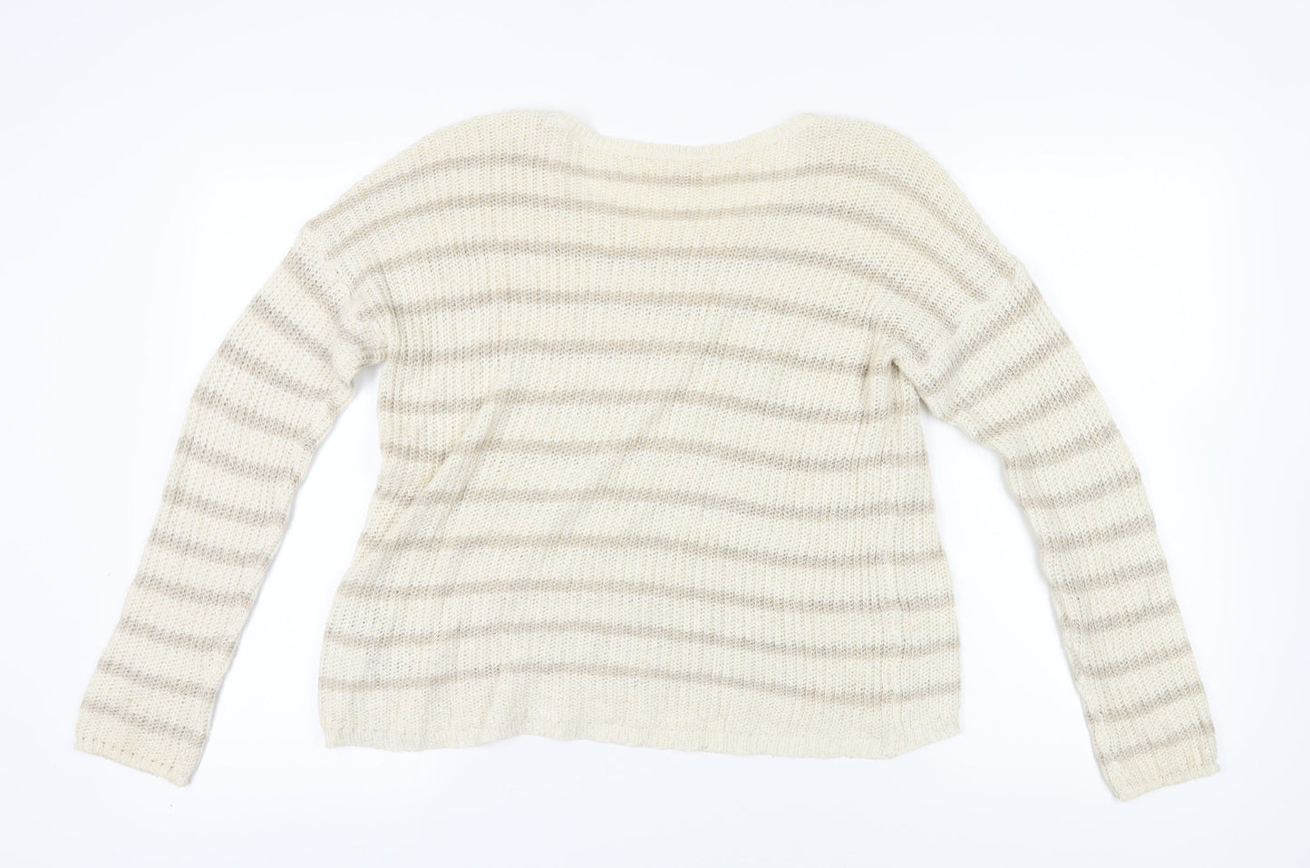 Womens UK Size L Hollister Beige Pullover Jumper