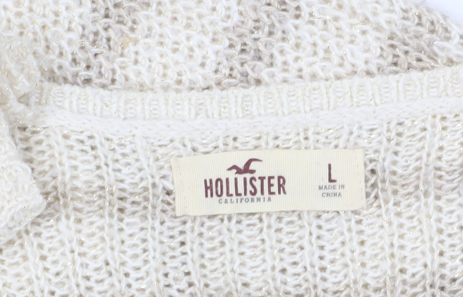 Womens UK Size L Hollister Beige Pullover Jumper