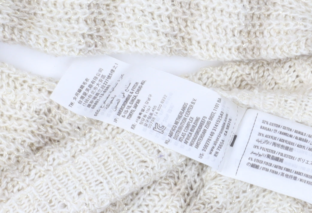 Womens UK Size L Hollister Beige Pullover Jumper