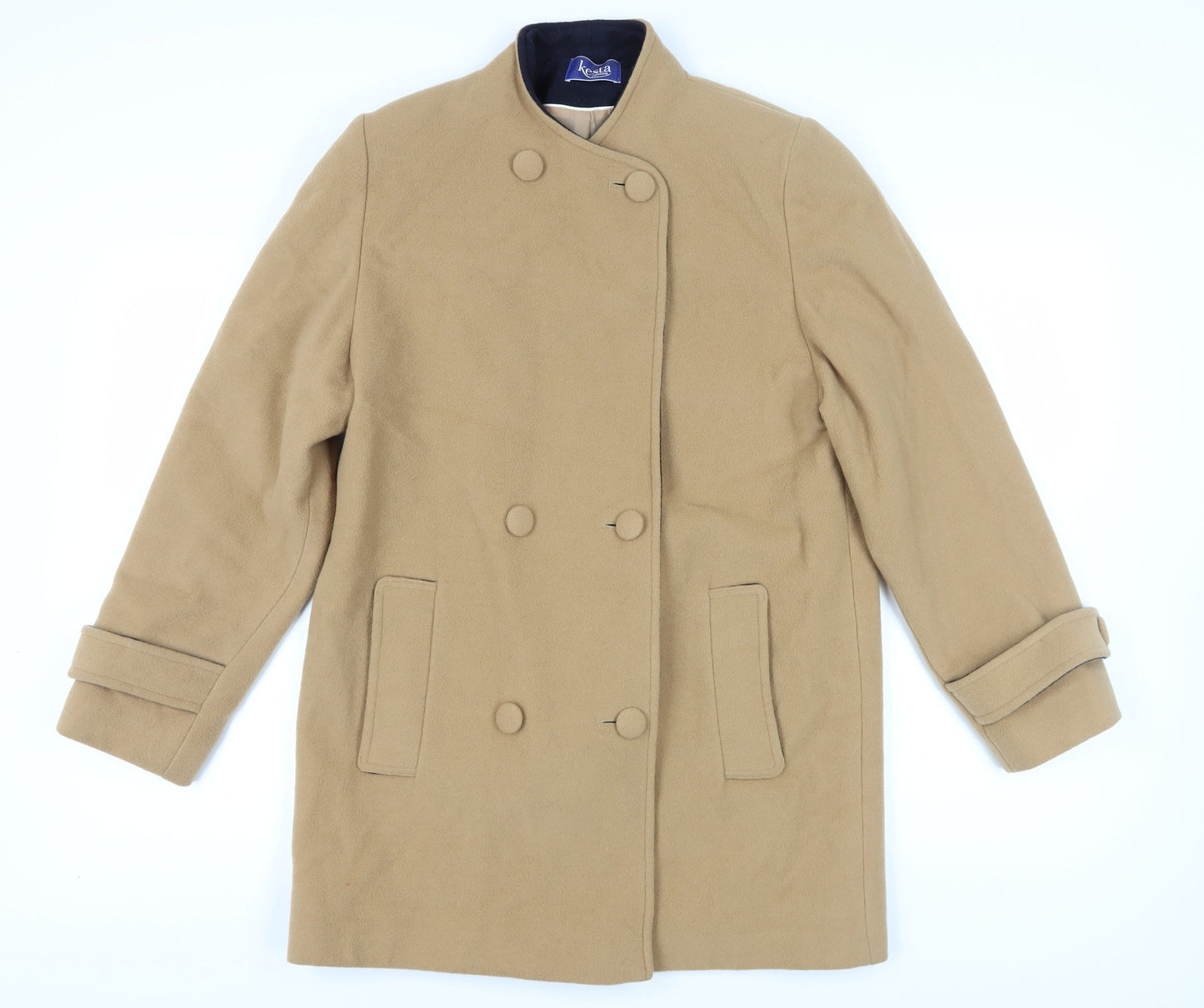 Womens UK Size 10 Kesta Beige Overcoat