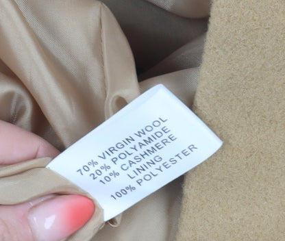 Womens UK Size 10 Kesta Beige Overcoat