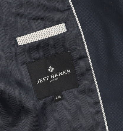Mens UK Size 44 Jeff Banks Regular Blue Suit Jacket
