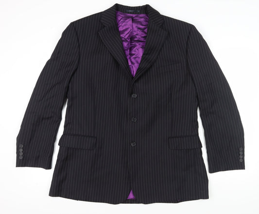 Mens UK Size 46 Scott & Taylor Regular Black Suit Jacket