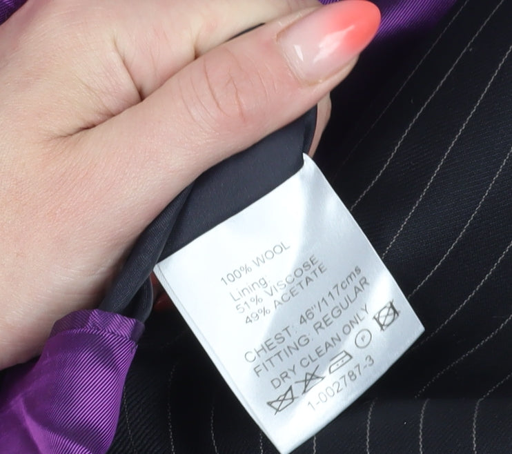 Mens UK Size 46 Scott & Taylor Regular Black Suit Jacket