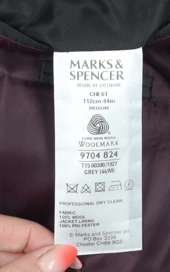 Mens UK Size 44 Marks and Spencer Regular Grey Suit Jacket