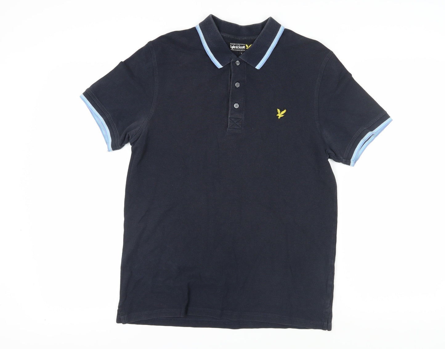 Lyle & Scott Men's Black Polo Shirt L Short Sleeve